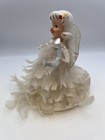 Vintage Holt Howard Japan  Porcelain Feather Angel With Harp Tree Topper