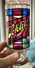 1970 s Set Of 6 Stained Glass Look Schlitz Beer Glasses  Original Party Pack