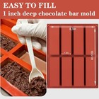 2pcs 8-cavity Silicone Bar Molds For Chocolate Candy Baking