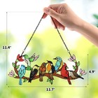 Stained Glass Birds Suncatcher Cardinal Hummingbird Double Sided Window Hanging
