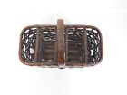 Vintage Japanese Bamboo Hand-woven Basket Width  9  Height  6  Circa 1980s