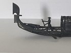 800 Silver Italian Gondola Boat Gondoliers Filigree Articulated Miniature Vtg