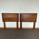 2 Vintage Mid Century Modern Walnut Twin Size Headboards  Pair
