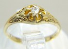 Beautiful Vintage 14 K Gold Mine Cut Diamond Small Child   s Or Toe Sz 1 25 Ring