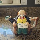 Vintage Ultra Rare Py Figural Teapot Grandpa With Dog Handle Htf Nmint