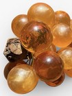 Vintage 1970   s Mid Century Gold Acrylic Lucite Grape Cluster W  Green Leaves