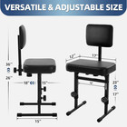 Piano Bench Adjustable Height Stool Chair With Backrest  Music Keyboard Bench Se