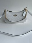 New Coach Teri 2way Shoulder Bag Signature Coated Canvas White Outlet Ca548