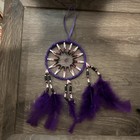 Purple Dream Catcher Wall Hanging With Beads And Feathers - No Ownership History