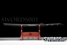  Black Carbon Steel Chinese Tang Dynasty Sword Wolf Fitting Pu Leather Scabbard