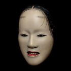 Signed Japan Wooden Noh Mask    deigan                 a Woman Spirit    w  Mask Bag   Box  
