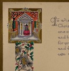 Happy Christmas Greeting Card Festive Front Door Scene Vintage One Sided 5x4