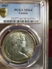 1967 Canada Silver Dollar Goose  Ms64  Beautiful Toning