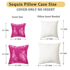 12x12 Inch Hot Pink Sequin Cushion Cover - Luxury Sparkling Pillow Case For S   