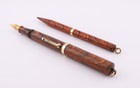 Waterman s Red Ripple Ring Top Ideal Fountain Pen And Mechanical Pencil