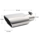  Rectangle Exhaust Tip 2 5  Inlet Square Exhaust Tailpipe Tip 2 5inch Polished