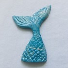 Sparkly Mermaid Tail Figurine Pastel Home Decor Mythical Sea Creature Beach Art