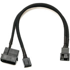 Crj 4-pin Molex To 3 Pc Fan Power Adapter Cable - 12-inch  30cm   Black Sleeved