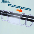 24 Pcs Shower Curtain Rings  Plastic Clear Shower Curtain Hooks  C-shaped Rings