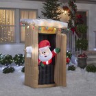 Gemmy Christmas Inflatable 6 Ft Tall Animated Led Lighted Outhouse Santa Outdoor