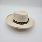 Vintage Wool Hat Mens M Cream Southwestern Cowboy Fedora Felted Conch Union