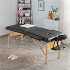 2 Sectional Folding Portable Massage Table With Face Cradle Armrests  Used 