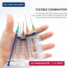 Glue Applicator Syringe With Blunt Tip Needle And Cap  For Liquid  Glue  Ink  Pe