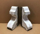 Pair Antique White Chunky 7x14 Roof Corbels Shelf Brackets Vtg Old 698-26b