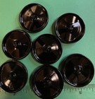 7  Vintage 1 3 8    Czech  Contoured Black Glass Shank Novelty Craft Buttons-m4