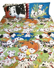 Vintage 1990 s 101 Dalmations Disney Reversible Comforter   Shams Set Full Size