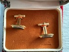 New Vintage 1960s Dolan Bullock 14k Gold Fill Onyx Cufflinks