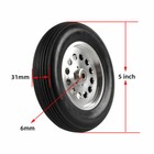 1 Pair 5inch Solid Rubber Wheels Tires With Aluminum Hub For Rc Airplane H31mm