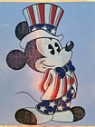 Disney Patriotic Mickey Mouse 4th Of July Light Up Decorative Glass Display