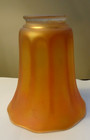 Vintage Marigold Iridescent Glass Paneled 2 20  Fitter Lamp Shade