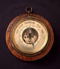 Antique Aneroid Weather Barometer By H    Cie  Wooden Case - Free Shipping