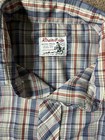 Vintage Round Up Mens M-l Plaid Check Western Pearl Snap Cowboy Usa