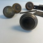 Antique Mortise Lock Set W  Brass Beaded Doorknobs   Plates Reading Hardware