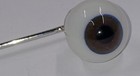 Antique Vintage Dark Brown 11mm German Glass Eye Stick Hat Lapel Pin Bw3-16