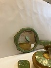 Antique Vintage Bakelite Celluloid Green Art Deco Vanity Dresser Set 5 Pieces