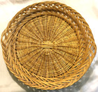 Woven Wicker Rattan Basket Farmhouse Boho Country Wall Decor Round Handles 23 5 