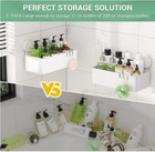 Shower Caddy Suction Cup Shower Basket 2 Pack  No-drilling Removable Plastic