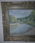 Rare Large Antique Original Signed J s  Metcalf Ocean Scene Oil Canvas Painting 