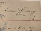 1893 Carson City Bullion   Exchange Bill Of Favor Note From First National Bank