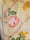 Antique 1900s Jacqueminot Rose Trellis Cotton Rep Fabric French Country 3 Yd 36 