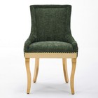 2set Chenille L Dining Chairs Modern Kitchen Chairs Gold Plated Legs Olive Green