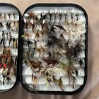Vintage Richard Wheatley Fly Fishing Box With About 100 Flies 6  X 3 1 2 