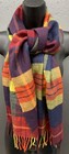 Lands End Scarf Wrap Shawl Multicolor Plaid Fringe Soft Preppy Cottage Lagenlook