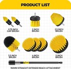 10pieces Drill Brush Attachments Set  Power Scrubber Brush With Extend Long A   