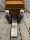 Vintage Double Stanley Thermos Lunch Set Cork Stoppers Sandwich Box Leather Case