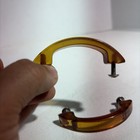Pair Of Vintage Mid Century Modern Amber Lucite Drawer Pulls Handles